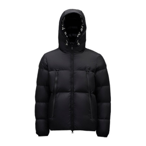 Moncler 绗缝弹性拉绳短款羽绒夹克 男款 黑色