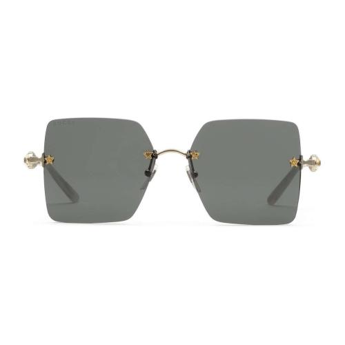  GUCCI古驰 22年秋冬 女士 方形金属太阳眼镜 610402 I3330 8117