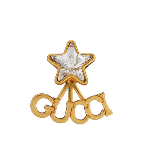 GUCCI/古驰 金色金属手写体GUCCI水晶星星细节单边耳钉679076J1D508031