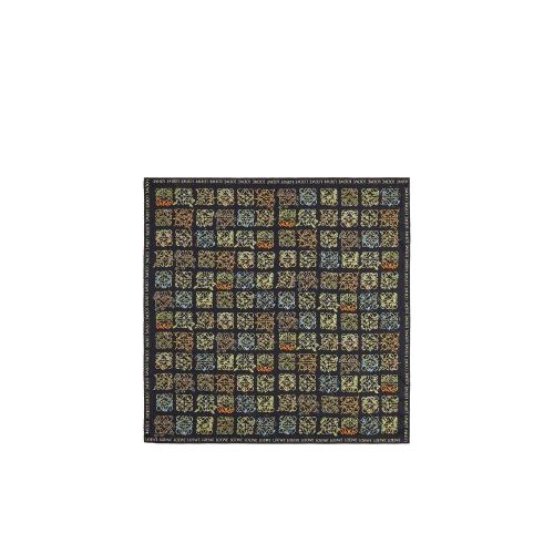  LOEWE罗意威 22年秋冬 女士 围巾 Anagram herbarium all over scarf in silk F606257X56-1489