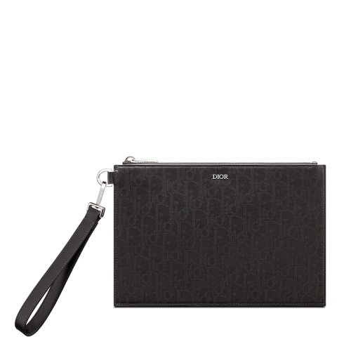 DIOR/迪奥 POCHETTE A5黑色 Dior Oblique Galaxy皮革小牛皮配可拆卸皮革肩带手提包2ESCA338VPD_H03E