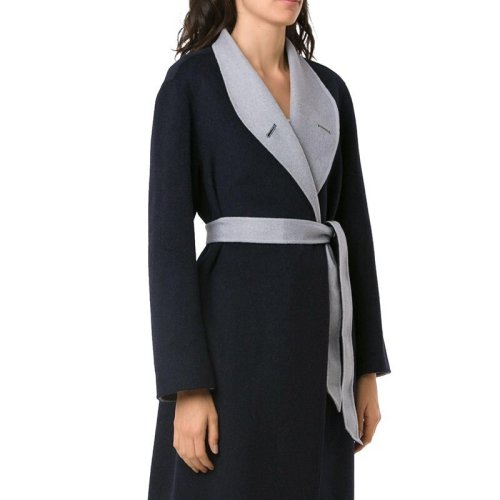  Emporio Armani/安普里奥阿玛尼 女士黑色羊毛大衣 0NL10T M632 019 PLFSX