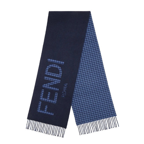 FENDI/芬迪新款 女士蓝色羊毛羊绒围巾FXT334AHR1F0V6W