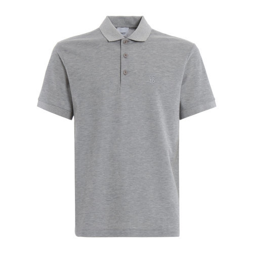 BURBERRY/博柏利 男士灰色棉质短袖T恤POLO衫 8014006PAGM (批次不同新旧版标签随机发放)