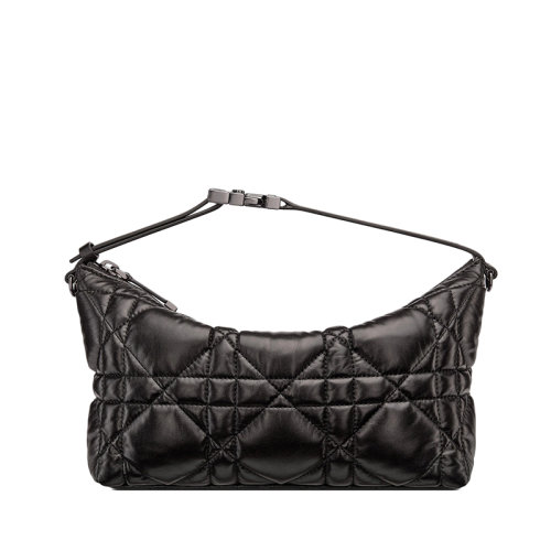 DIOR/迪奥 22春夏新款DIORTRAVEL NOMAD系列 女士中号黑色超大藤格纹牛皮革拉链开合手拿手提包S5554BMIG_M900