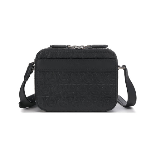 Salvatore Ferragamo/菲拉格慕【22年新款】 男士皮革单肩斜挎包相机包老花图案 240410