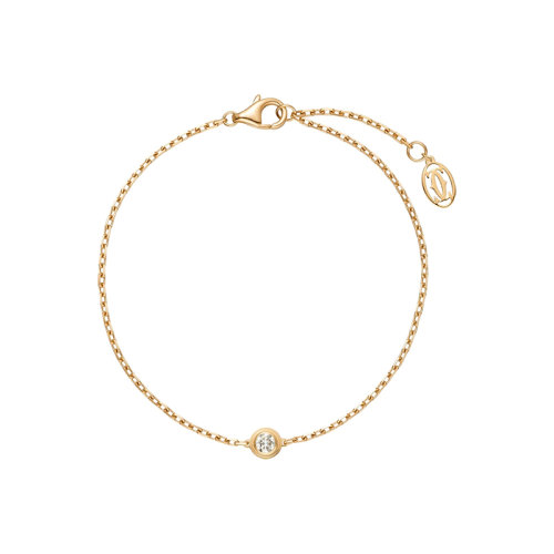 CARTIER/卡地亚 Diamants Légers系列 简约优雅18k金黄金镶钻手链 B6062917