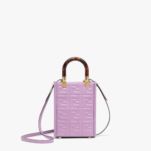  FENDI芬迪 22年秋冬 女士 单肩包 紫色皮革迷你手袋 8BS051AMCIF1JCO