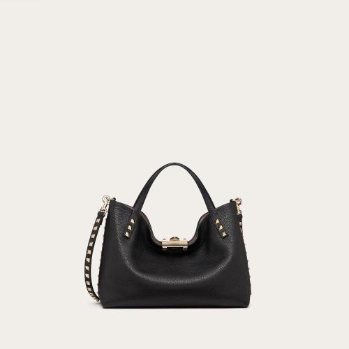  VALENTINO华伦天奴 22年秋冬 女士 手提包 Petit sac Rockstud en cuir de veau graine avec d