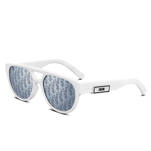 DIOR/迪奥 22年早春新款 DIORB23 R1I系列 男士蓝色老花图案镜片白色醋酸纤维潘托斯镜框太阳镜墨镜DB23R1IRT_50B8