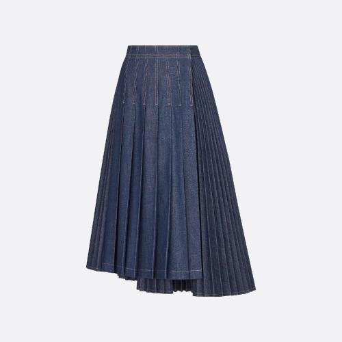  DIOR迪奥 22年秋冬 女士 半身裙 Jupe mi-longue asymetrique 252J19A3573_X5670