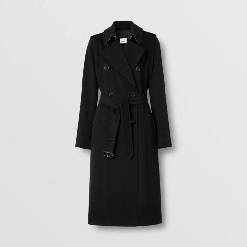  BURBERRY 22年秋冬 女士 肯辛顿版型羊绒 Trench 风衣 80581941