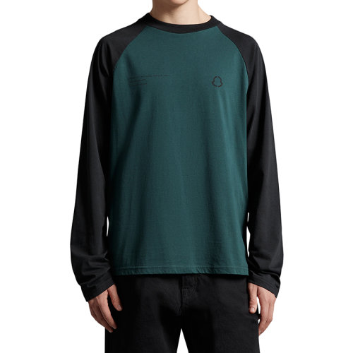 Moncler/蒙克莱 22年秋冬新款 Maya 70系列FRGMT藤原浩合作款 男士深绿色纯棉运动风长袖T恤H209U8D00003M2350850