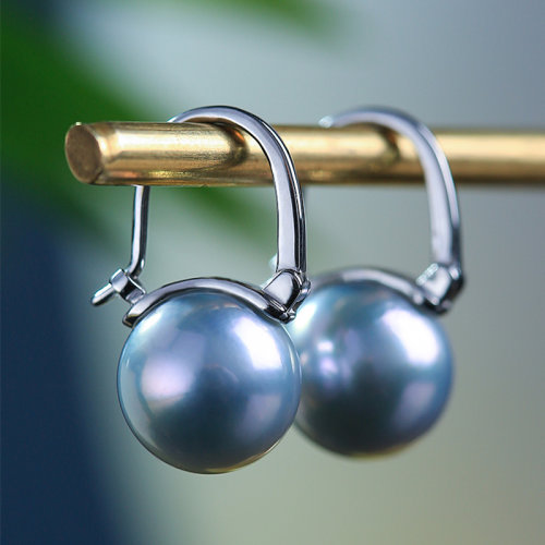 ZHUGONG/珠宫【简蔻耳环】8.5mm日本akoya海水真多麻珍珠简约大气18K金镶嵌