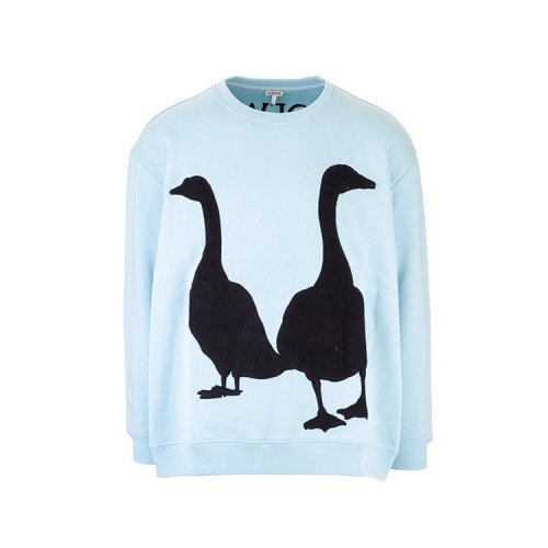 LOEWE/罗意威  男卫衣 百搭 男性浅蓝色天鹅图案 羊毛圆领男卫衣 H526341XB2 6410