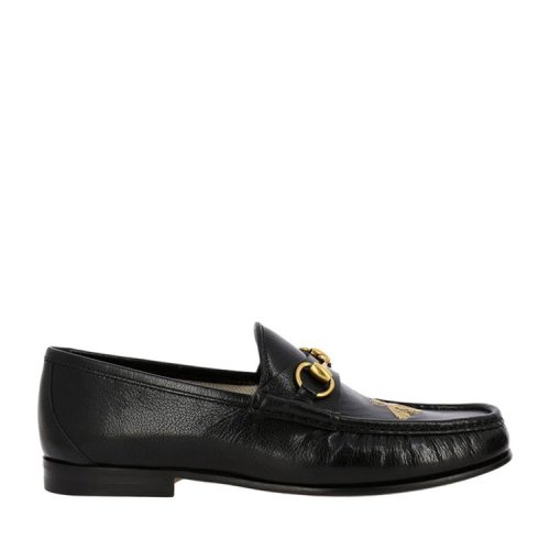 GUCCI/古驰   蜜蜂刺绣 皮革 经典黑色 男士乐福鞋 478292 D3V00 1000