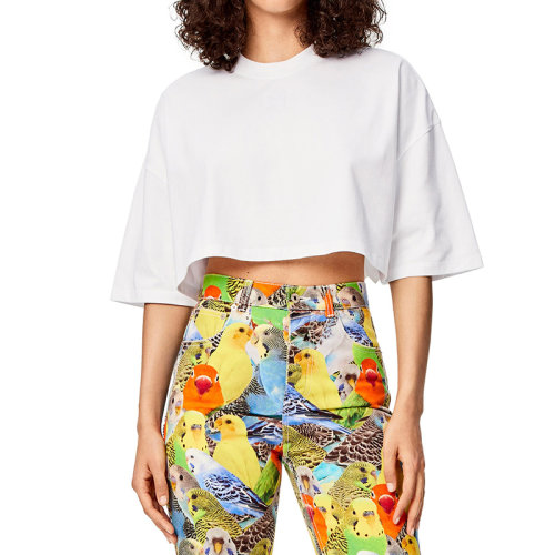 LOEWE/罗意威 22年秋冬新款 女士白色纯棉短款短袖T恤S359Y22X20-2100