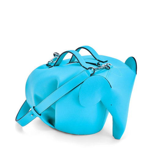  LOEWE/罗意威 22新款Elephant系列 男士大号青色经典小牛皮单肩斜挎手提大象包B623A18X01-5620