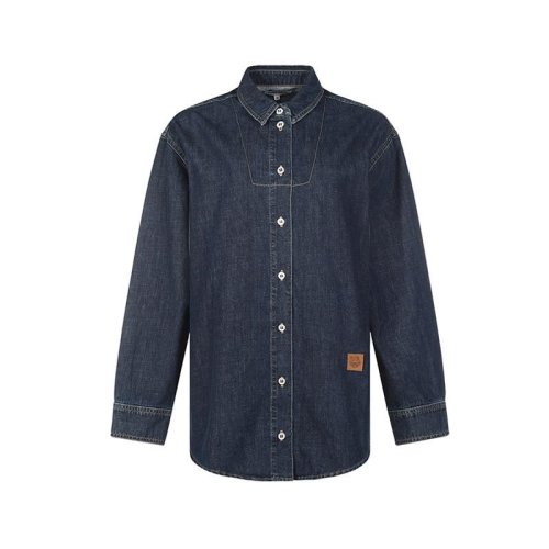 KENZO/高田贤三 女士蓝色棉质长袖衬衫 FC52DC2296EH77 PLFSX