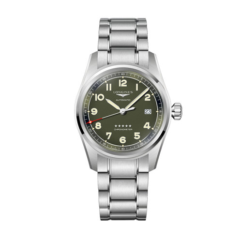 LONGINES/浪琴 先行者系列 男士绿色自动机械精钢表壳亚光机械机芯蓝宝石镜面防反光手表40毫米L3.810.4.03.6