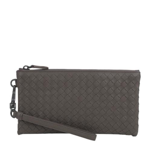 Bottega Veneta/葆蝶家  宝缇嘉男包 男士灰色皮质时尚编织拉链钱包手拿包  428032V001N2905