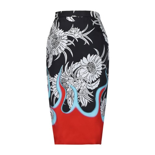 PRADA LINEA ROSSA 混色 时尚印花 女士半身裙 21H817 1R83 F0N98