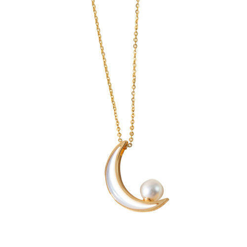 GeleiStory/GeleiStory  925银镀金淡水珍珠经典轻奢碎骨项链  首饰＞项饰＞项链