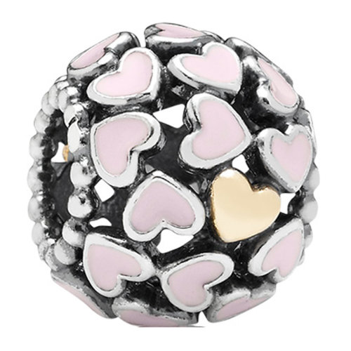 PANDORA/潘多拉 女士粉色925银瓷釉串饰 791283EN40