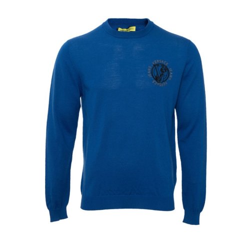  VERSACE JEANS COUTURE 男士蓝色时尚休闲针织衫/毛衣 B5GMA816 6654 225 PLFSX