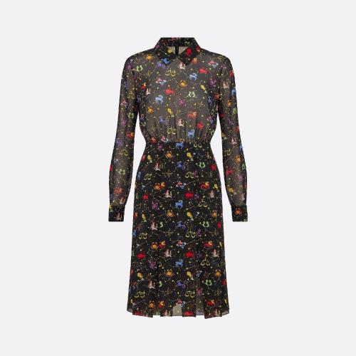  DIOR迪奥 22年秋冬 女士 连衣裙 中长款衬衫式连衣裙 241R42A6553_X9729