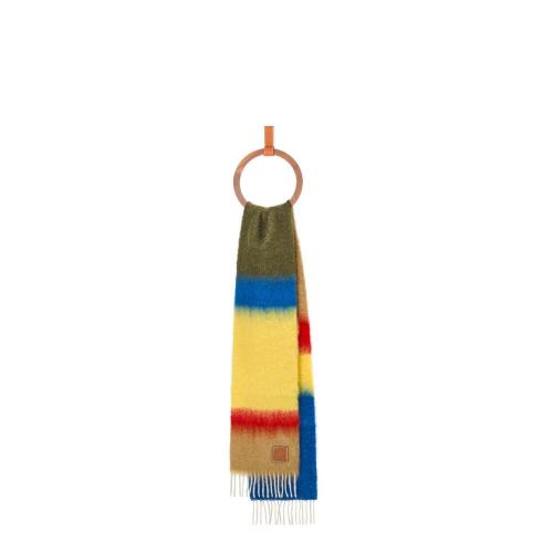  LOEWE罗意威 22年秋冬 男士 围巾 Stripes scarf in mohair F526487X07-3151 预定商品1-3周发货