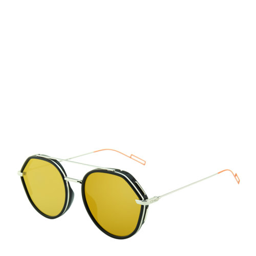 DIOR/迪奥 时尚 街拍 彩色镜框 圆形 板材 全框 DIOR0219s 男女同款 太阳镜 彩色镜框 灰色镜片 墨镜 眼镜 DIOR0219S 53mm DIOR 迪奥