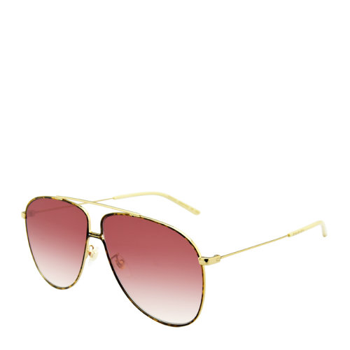 GUCCI/古驰 轻架 飞行员 蛤蟆镜 男女款 4色可选 太阳镜 简约 合金 轻薄 百搭 绅士 墨镜 眼镜 GG0440S 63mm （镜框较宽 适合大脸型佩戴）GUCCI 古驰