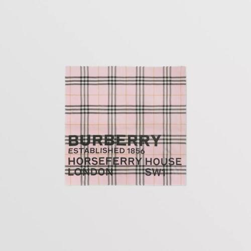  BURBERRY 22年秋冬 女士 Horseferry 印花格纹丝毛混纺大号方巾 80509101