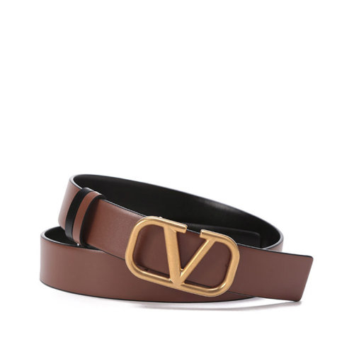 Valentino/华伦天奴 【22春夏新款】 女士皮革VLogo搭扣板扣式双面皮带腰带3cm XW2T0T15ZFR