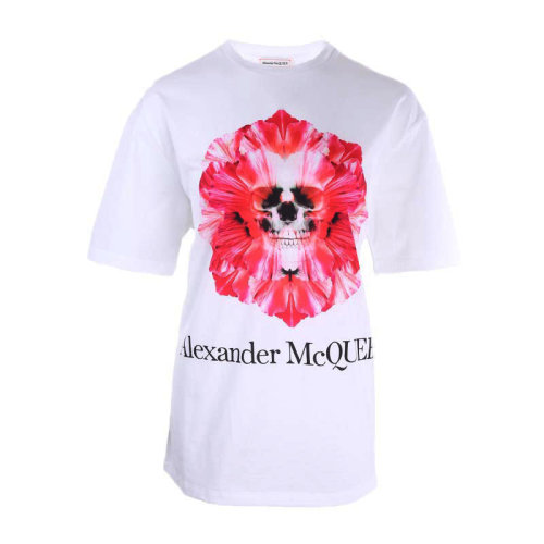 Alexander McQueen/亚历山大麦昆 女士白色短袖T恤 611029QZAA8-0900