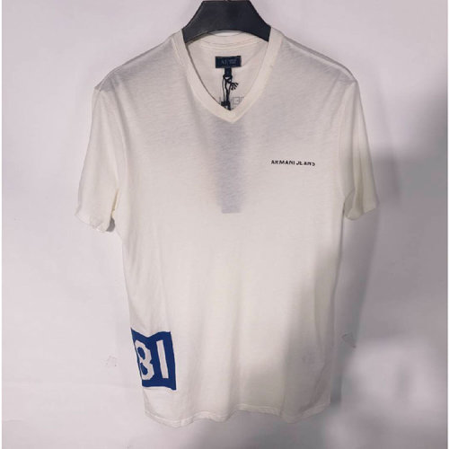 ARMANIJEANS/阿玛尼牛仔/白色男士短袖T恤（瑕疵折扣）