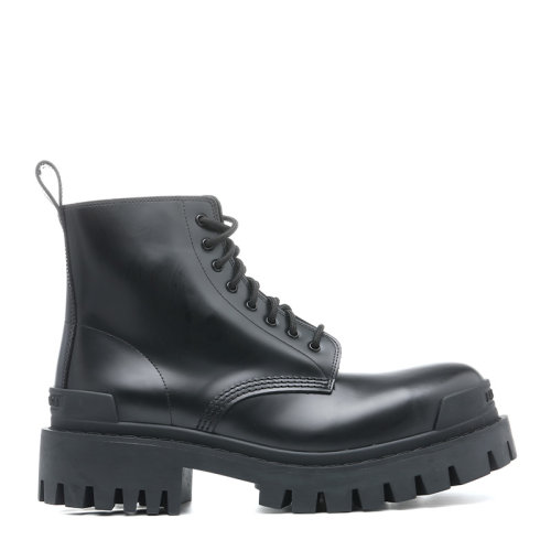 Balenciaga/巴黎世家21新品Strike Lace-Up 亚光牛皮革靴子男士短靴589338WA960