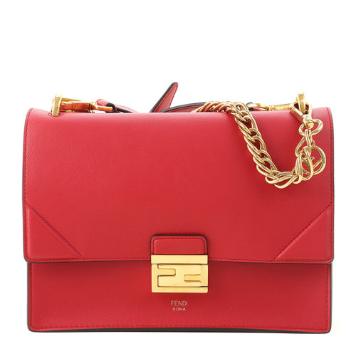 FENDI/芬迪 女士羊皮革logo图案金属扣时尚链条包单肩斜挎包