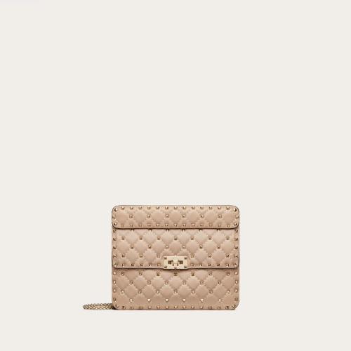  VALENTINO华伦天奴 22年春夏 女士 单肩包 ROCKSTUD?SPIKE 中号羊皮手袋 ZW2B0122NAPP45 预定商品1-3周发货