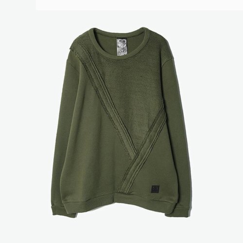 CHIZHANG/驰张 绿色圈绒正反拼男卫衣