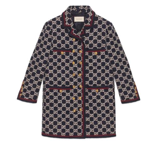  GUCCI古驰 22年秋冬 女士 GG 花呢大衣 577448 ZAAMP 4447