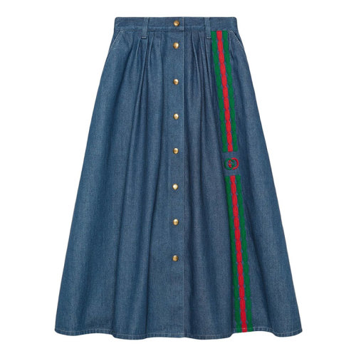 GUCCI/古驰 古奇时尚百搭 女士蓝色半身裙599366 XDA0F 4161  HC0640