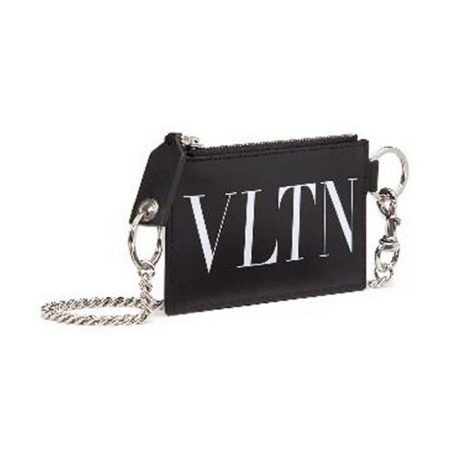  Valentino/华伦天奴 男士黑色小牛皮钱包卡包零钱包 TY2P0R09 LVN 0NO PLSX