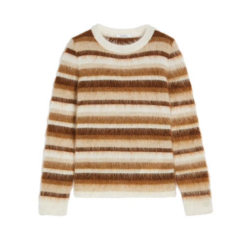 MaxMara/麦丝玛拉 22年秋冬新款 COLONIA系列 女士牛皮纸色马海毛混纺圆领针织衫毛衣1366092306010