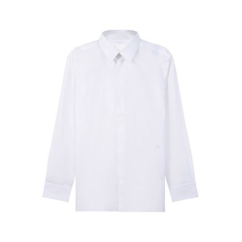 Givenchy/纪梵希【22春夏新款】男士棉质长袖衬衫LOGO刺绣 BM60PQ109F