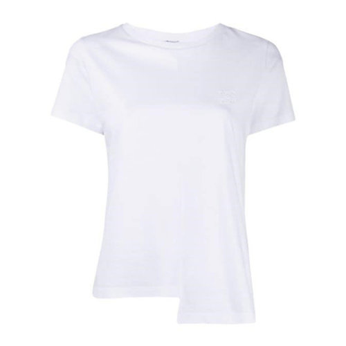 LOEWE/罗意威  简约时尚  女士白色棉质不对称圆领短袖T恤 S6299062CR