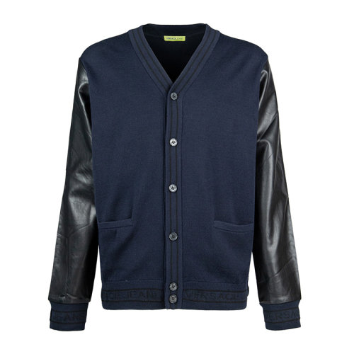 VERSACE/范思哲 男装 服饰 羊毛拼接开衫 男士针织衫/毛衣 B5GMA805-6647