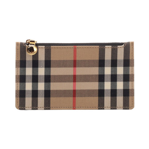 BURBERRY/博柏利 女士拼色帆布经典格纹格纹零钱包 8022562