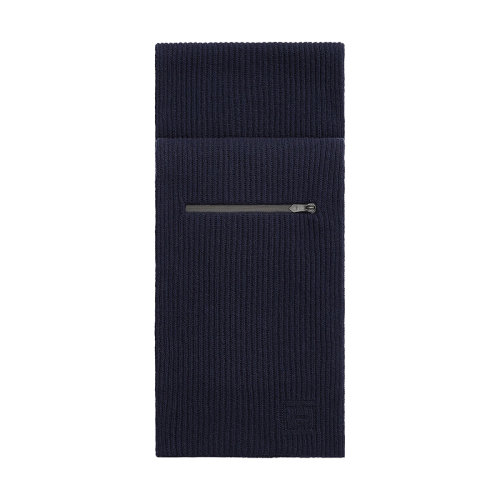 HERMES/爱马仕 22年早春新款 City Pocket系列 男士深蓝色羊绒羊毛混纺围巾H393786T01
